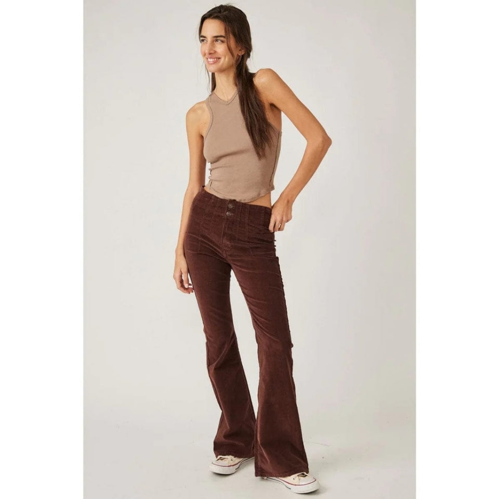 NWT Free People Jayde Cord Flare in French Roast